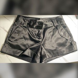 EXPRESS black satin shorts size 00